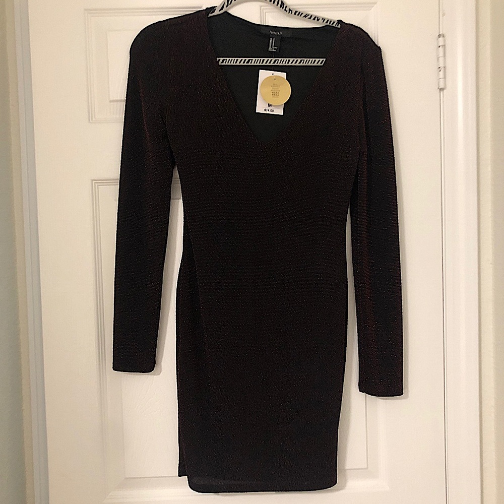 Black dress with red glitter detail *NWT*